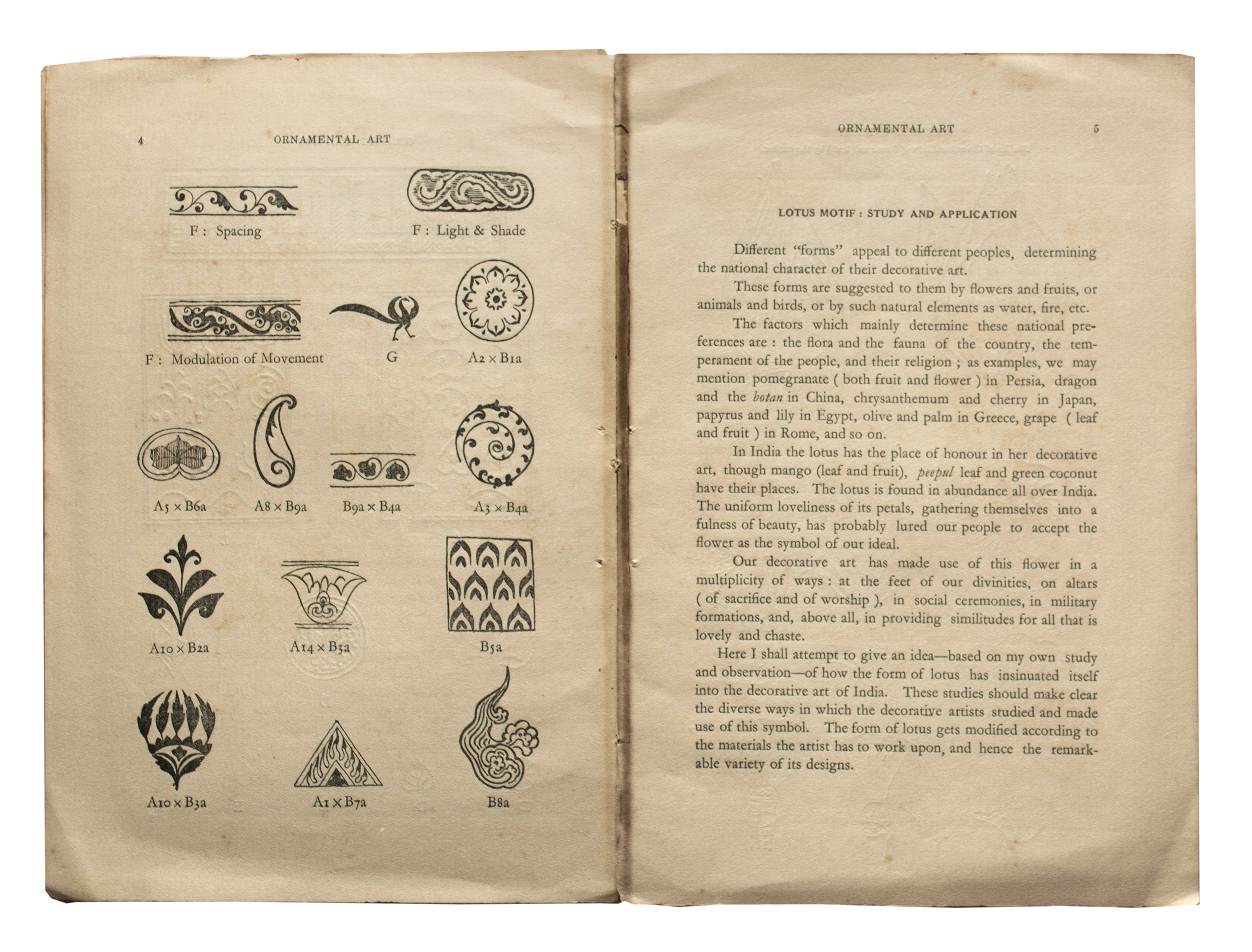 Nandalal Bose - Pamphlet On Ornamental Art - 1940 - Authored by Nandalal Bose