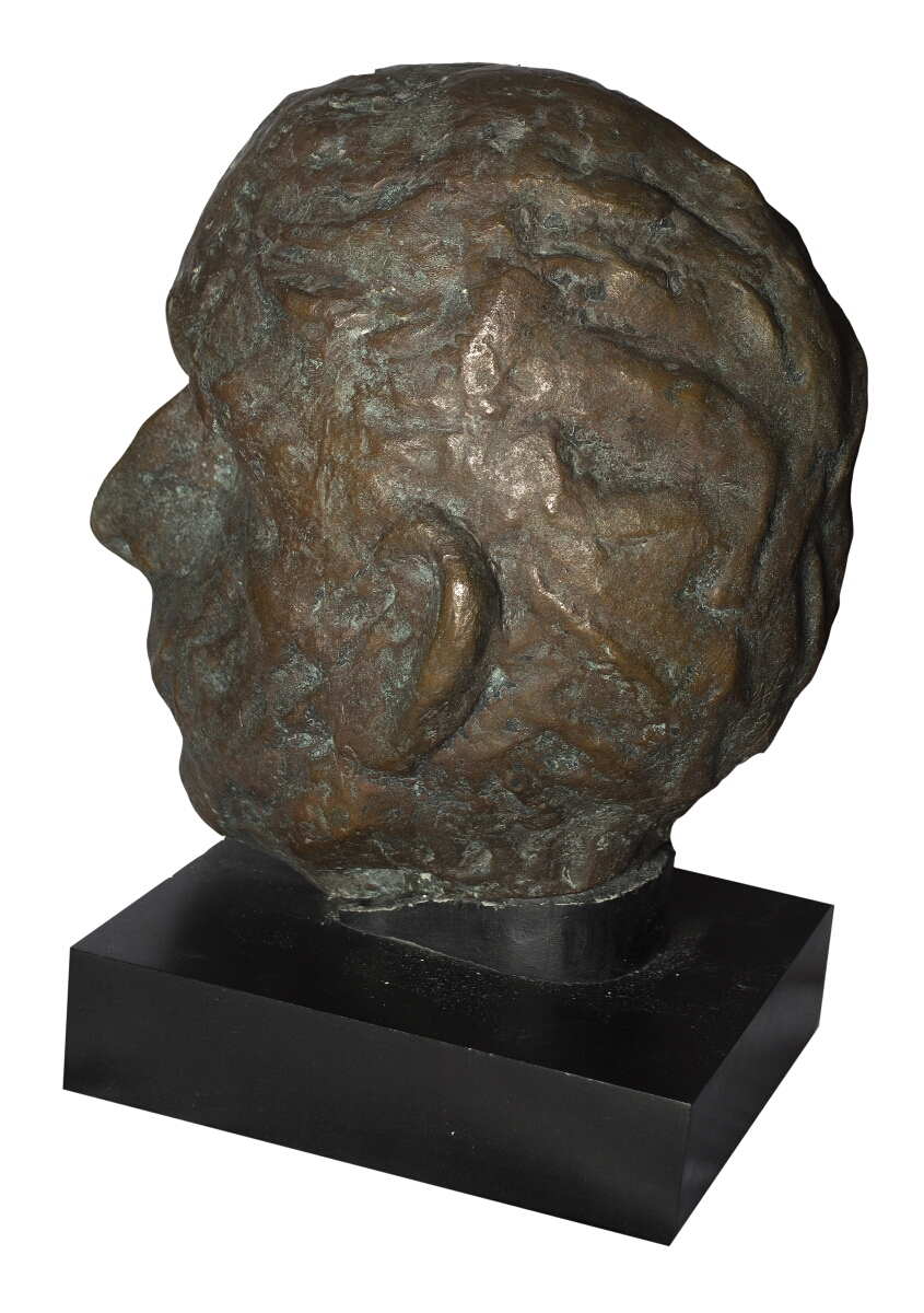 Akbar Padamsee's Back View Of Bronze Sculpture Named Head
