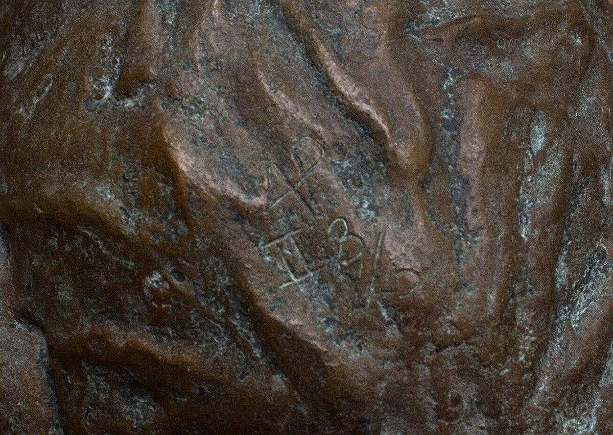 Akbar Padamsee's Side view of Bronze Sculpture Named Head