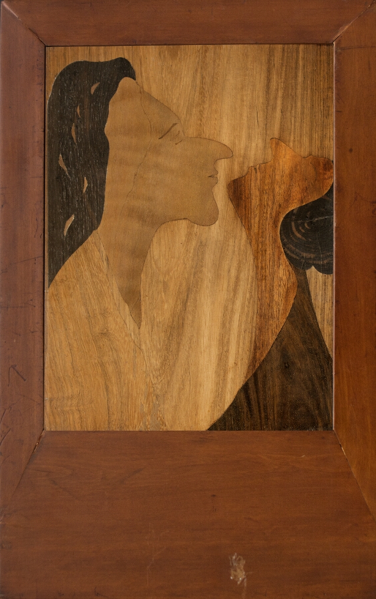 An Original Wood Inlay by Rathindranath of Rabindranath Tagore’s Painting
