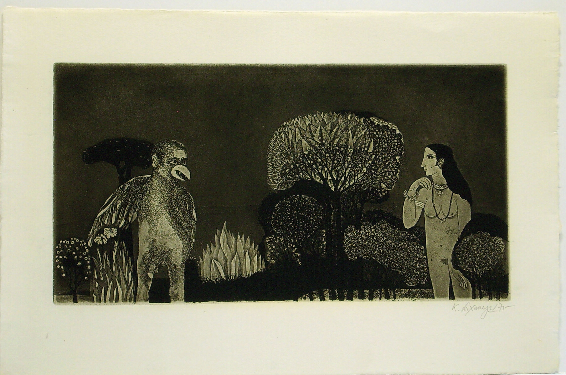 Laxma Goud Etching Circa 1970