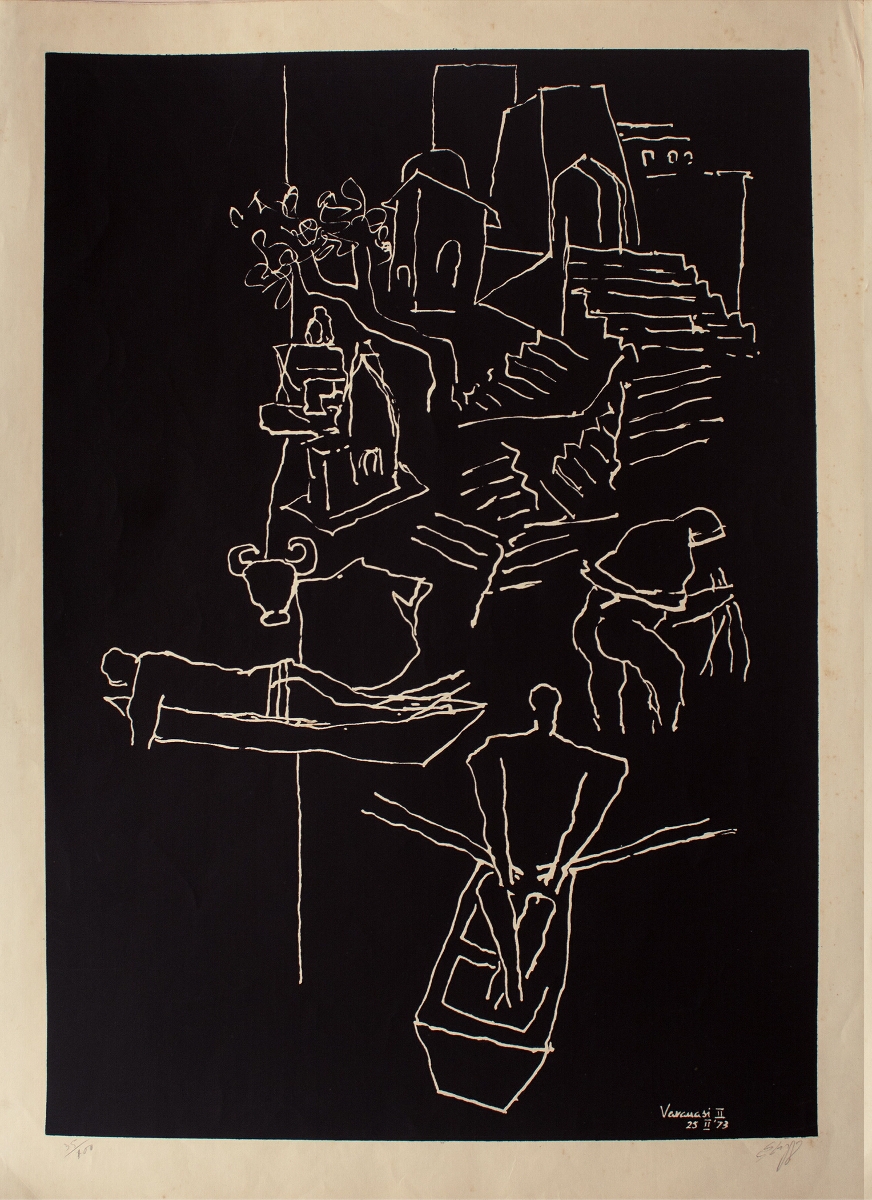 Maqbool Fida Husain Benaras Portfolio 1973 II