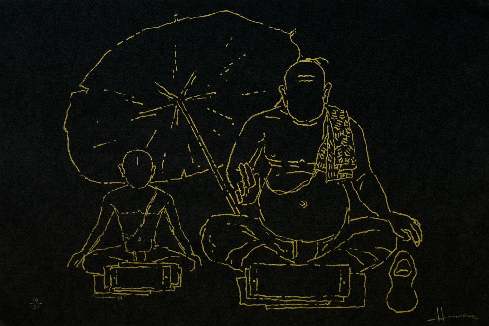 MAQBOOL FIDA HUSAIN (1915 -  2011) - BENARAS (1988)