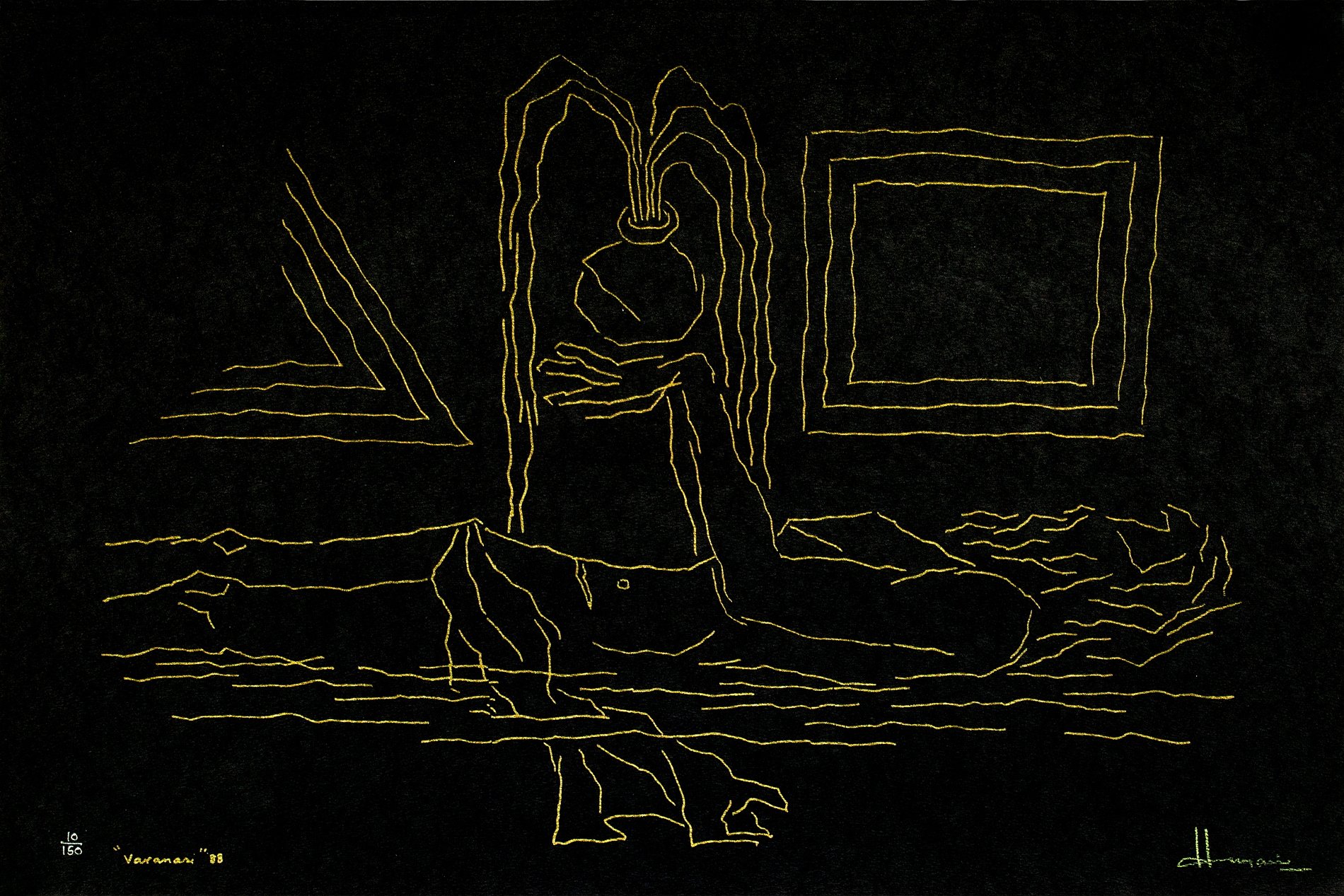 MAQBOOL FIDA HUSAIN (1915 -  2011) - BENARAS (1988)