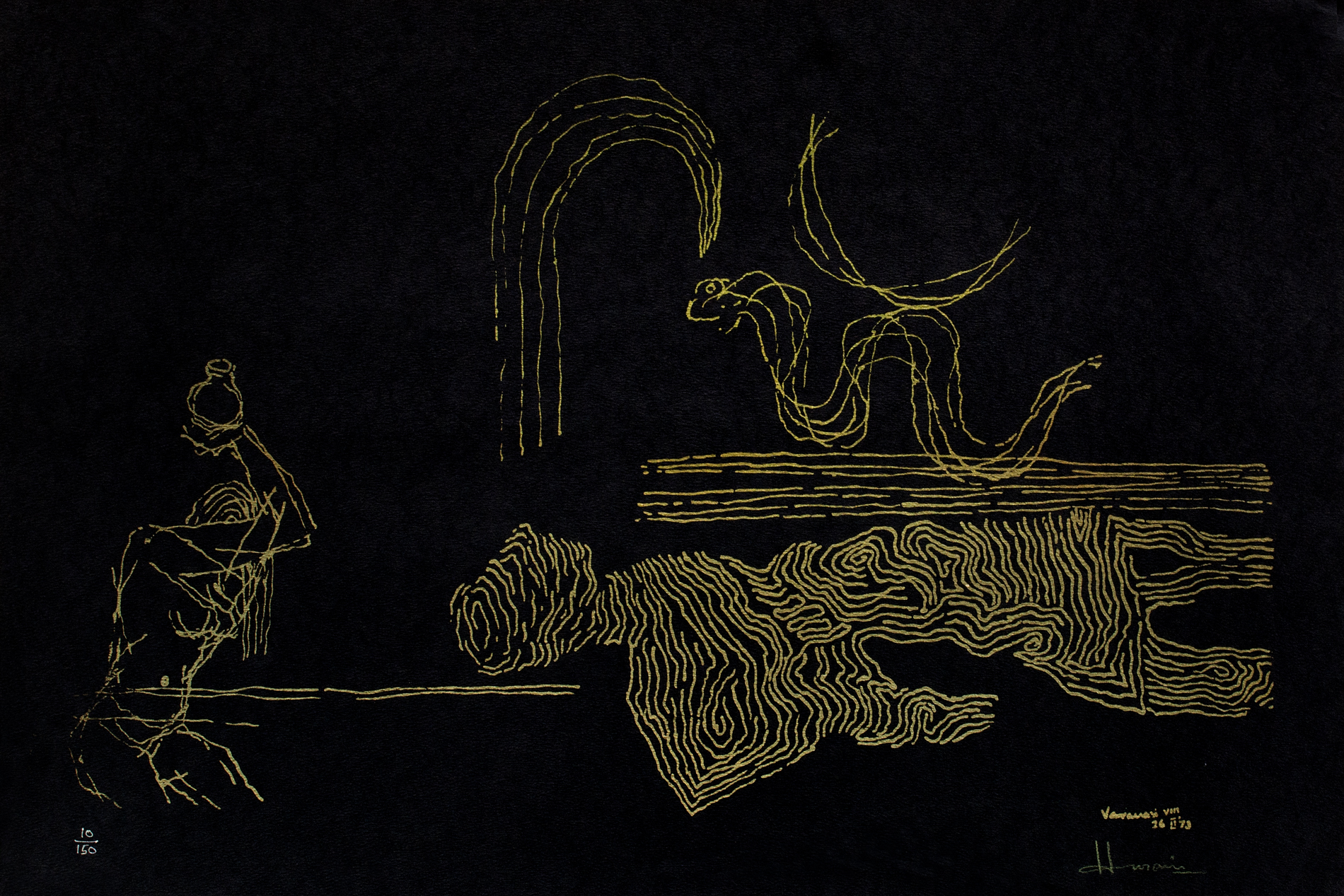 MAQBOOL FIDA HUSAIN (1915 -  2011) - BENARAS (1988)