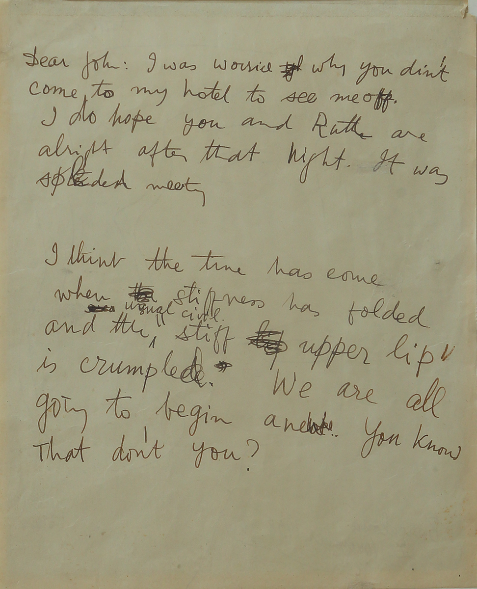 Francis Newton Souza Verso Letter 1958