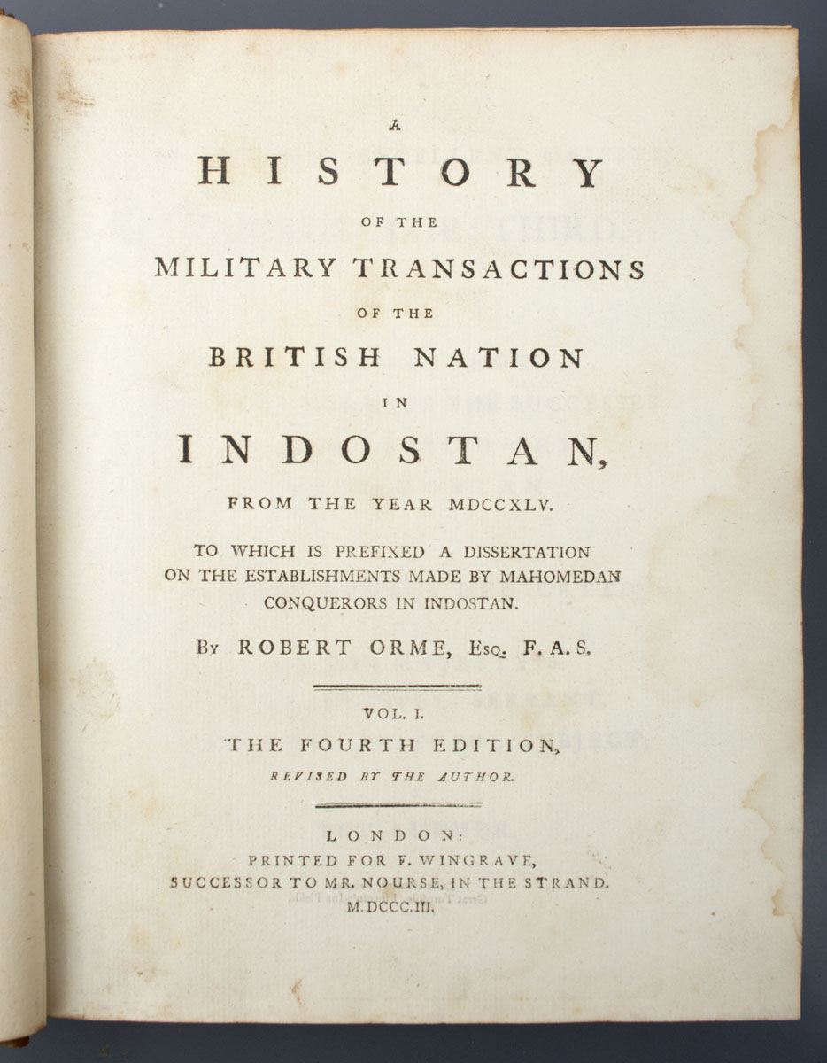 Robert Orme - A History of the Military Transactions of the British Nations in Indostan (1803)