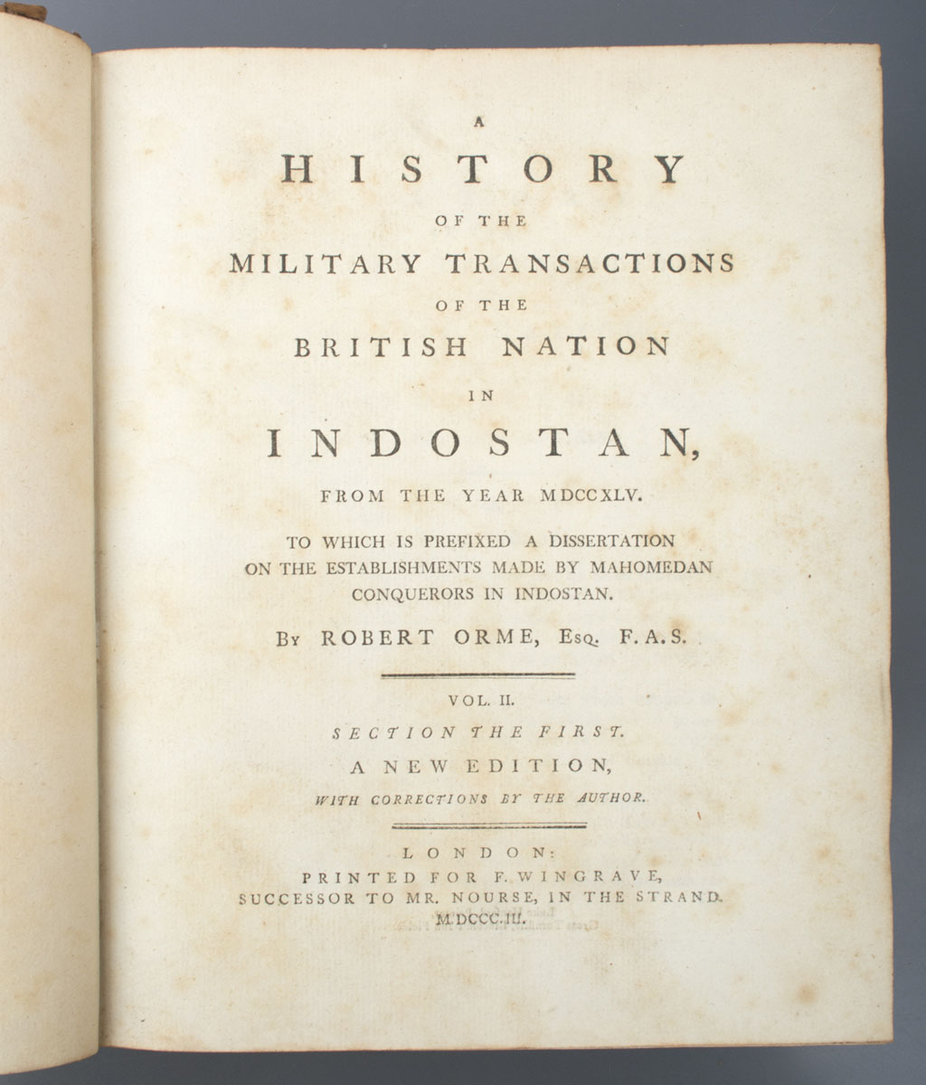 Robert Orme - A History of the Military Transactions of the British Nations in Indostan (1803)
