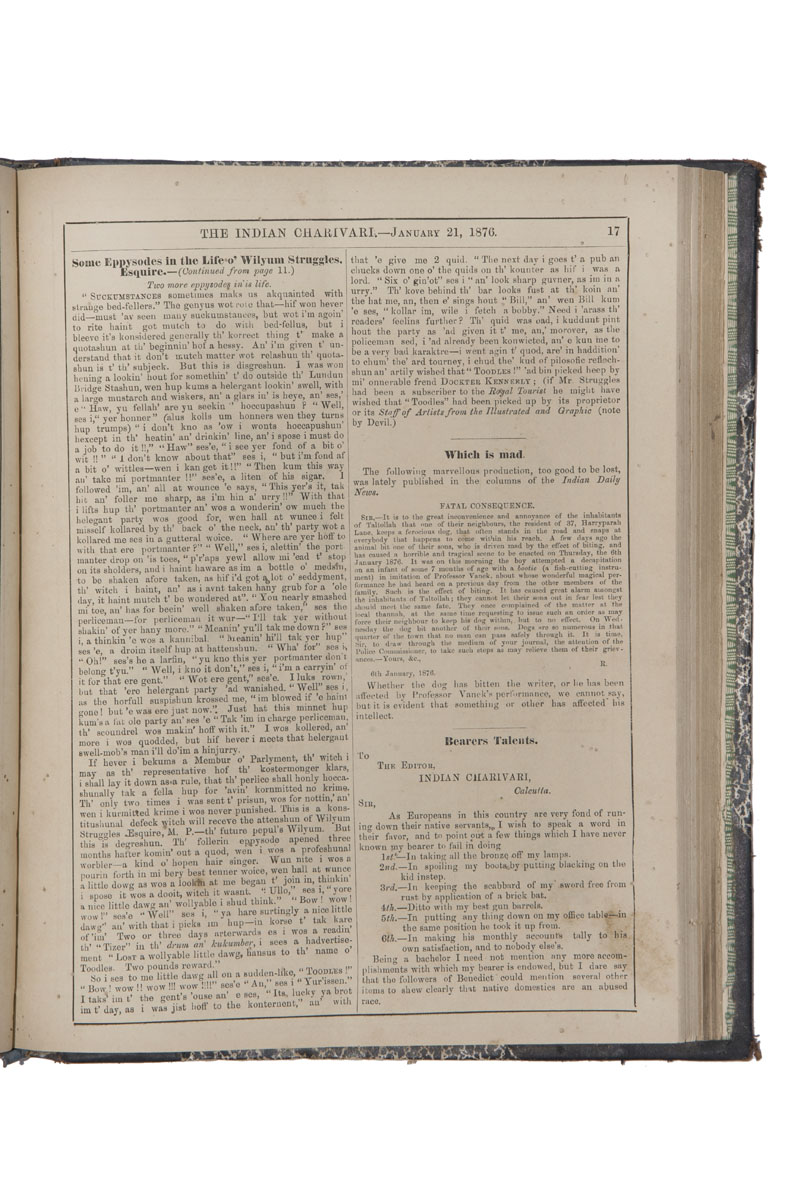 Indian Charivari Magazine January 21, 1876 Page 17