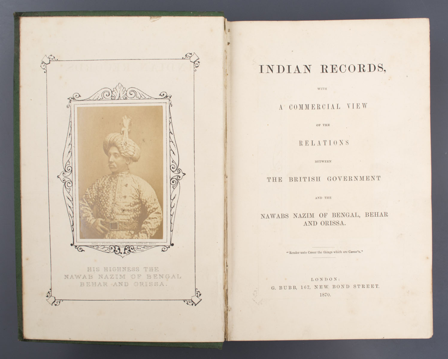 Various Authors - Indian Records with Commercial View of the relations between The British Government and the Nawabs Nazim of Bengal, Behar and Orissa. (1870)