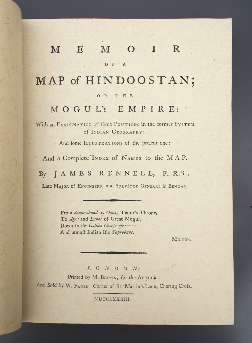 James Rennell - Memoir of a Map of Hindoostan or The Mogul's Empire (1783)