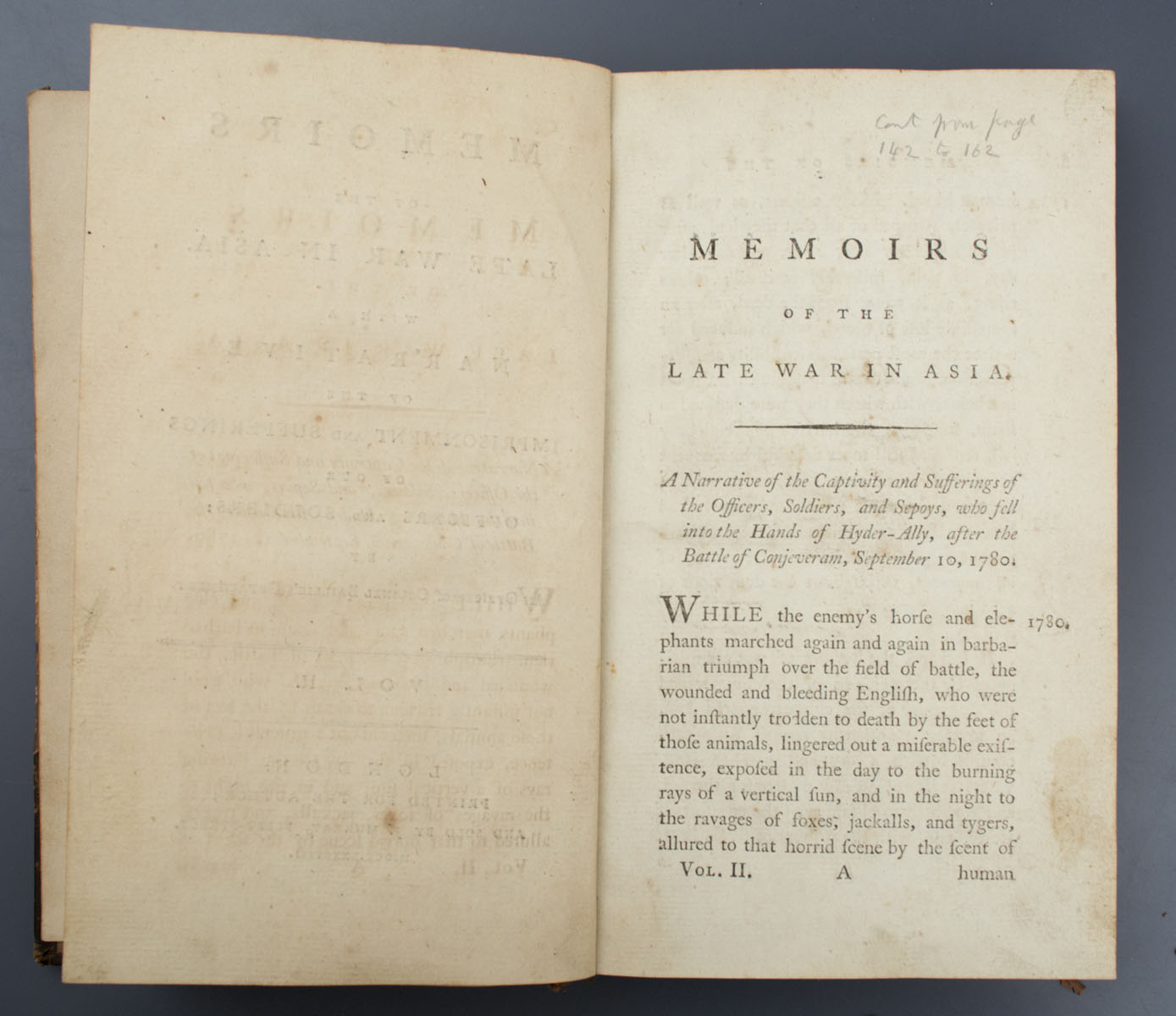 An Officer of Colonel Baillie's Detachment - Memoirs of the Late War in Asia (1788)