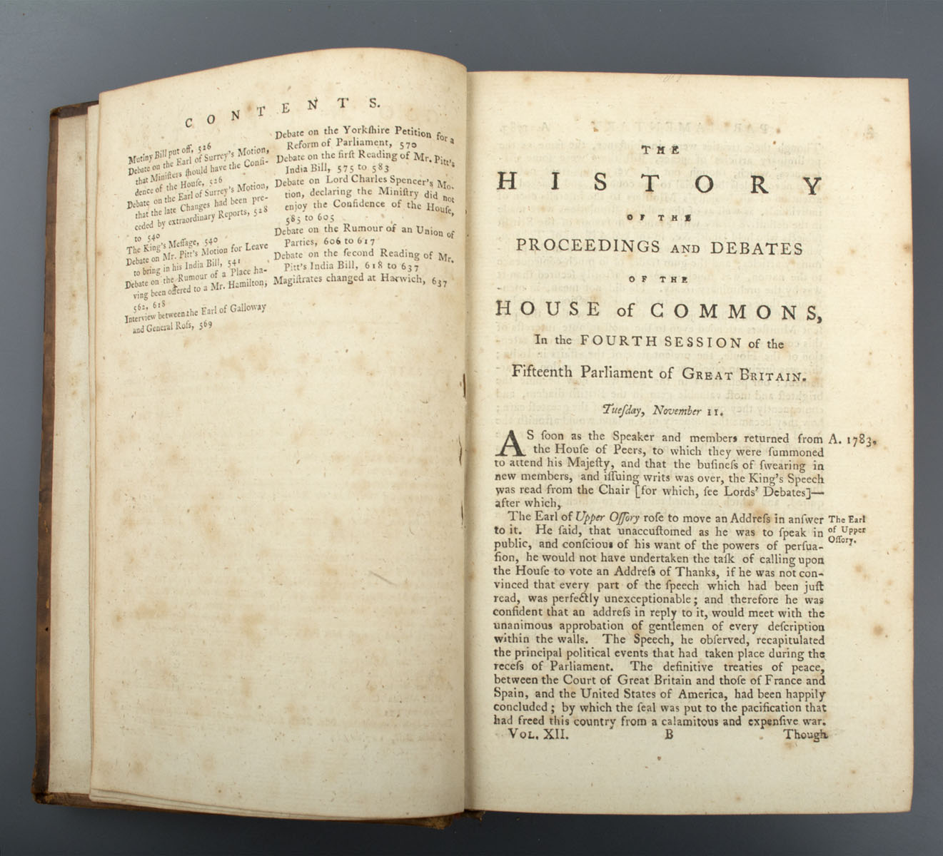 House of Commons - The Parliamentary Register; or history of the Proceedings and Debates of the House of Commons (1784)