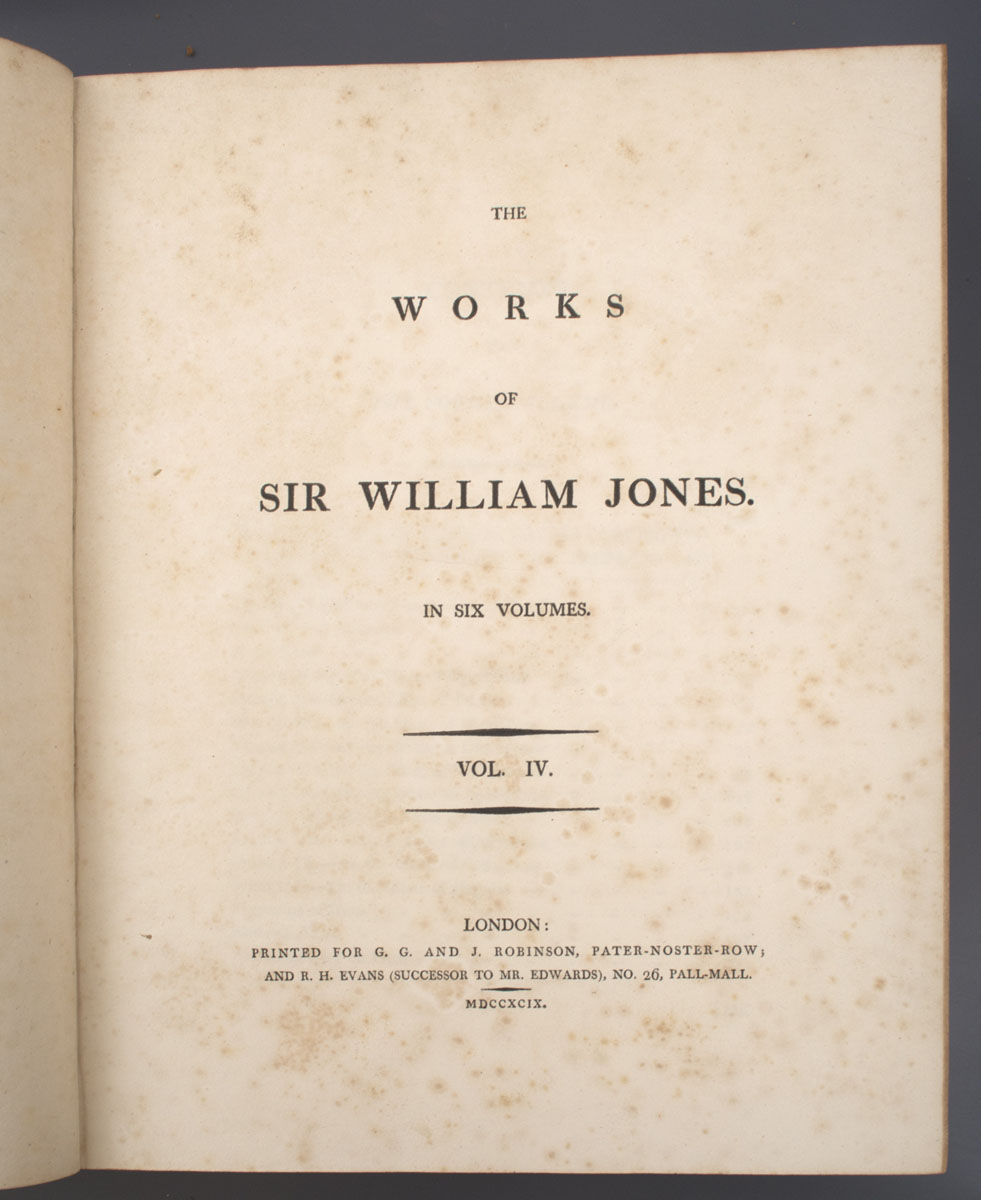 Lady Anna Marie Shipley Jones - The Works of Sir William Jones (1799)