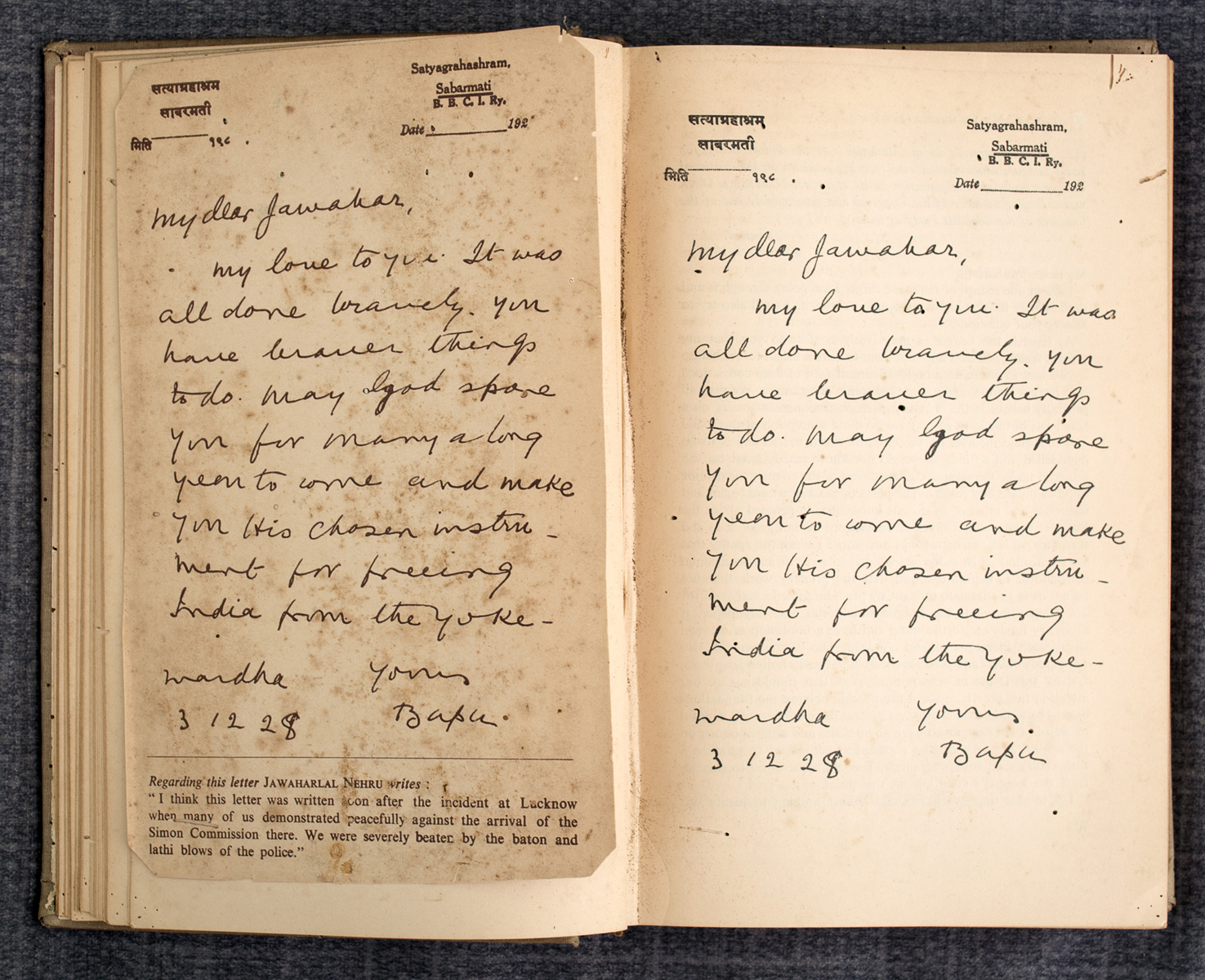 JAWAHARLAL NEHRU - A Bunch of Old Letters (1958)