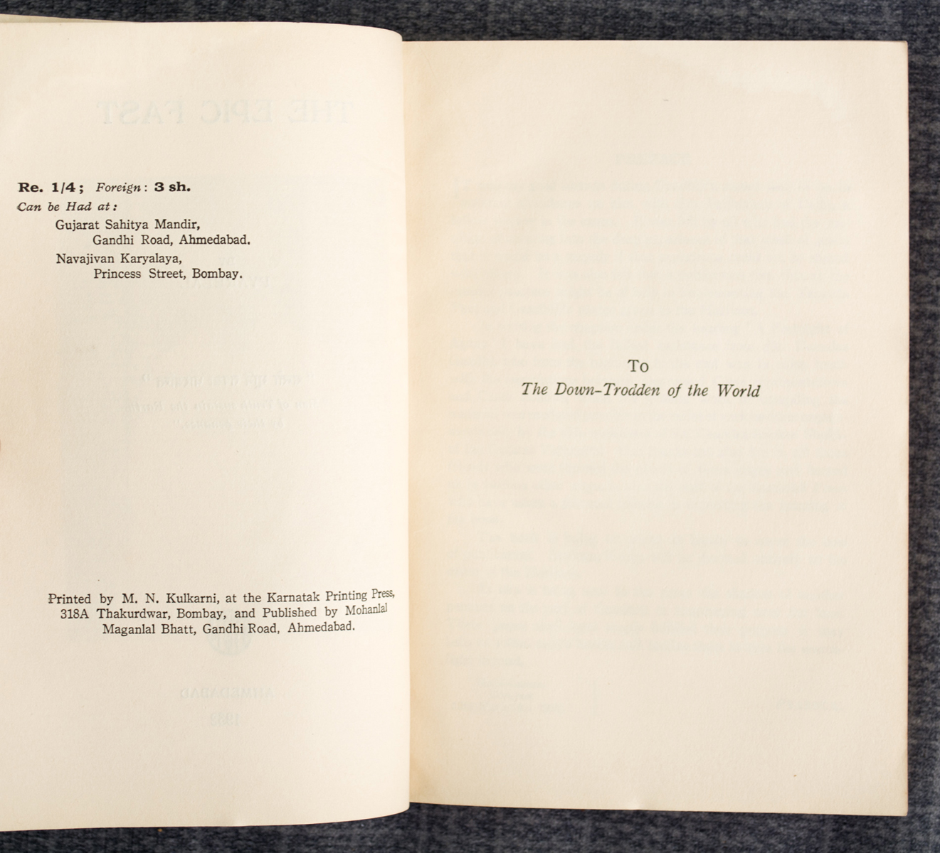 PYARELAL - Epic Fast (1932)