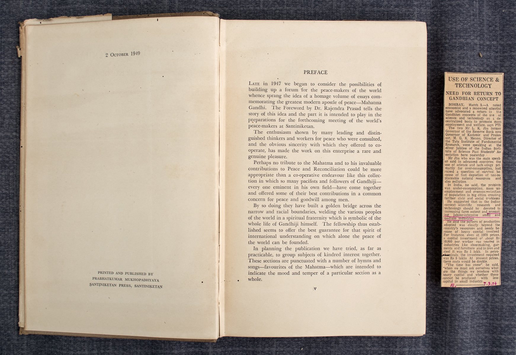 KSHITIS ROY - Gandhi Memorial Peace Number (1949)