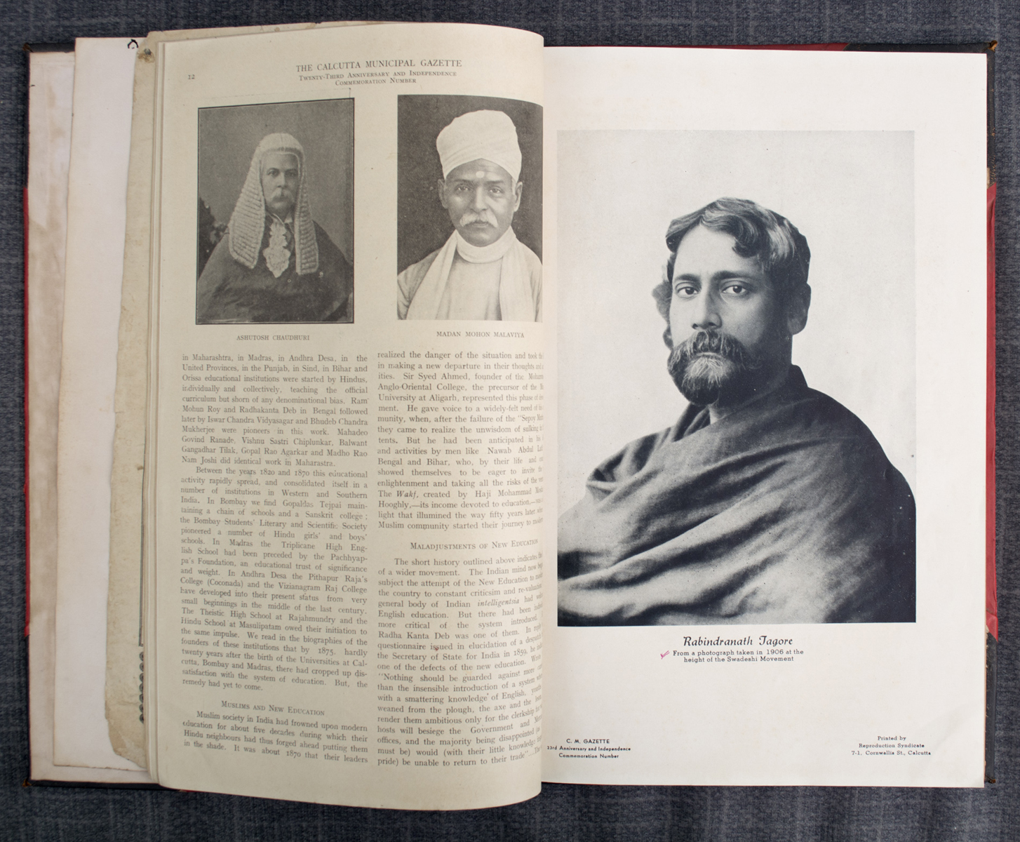 AMAL HOME - The Calcutta Municipal Gazette: 23rd Anniversary and Independence Commemoration Number: (Dec 1947)