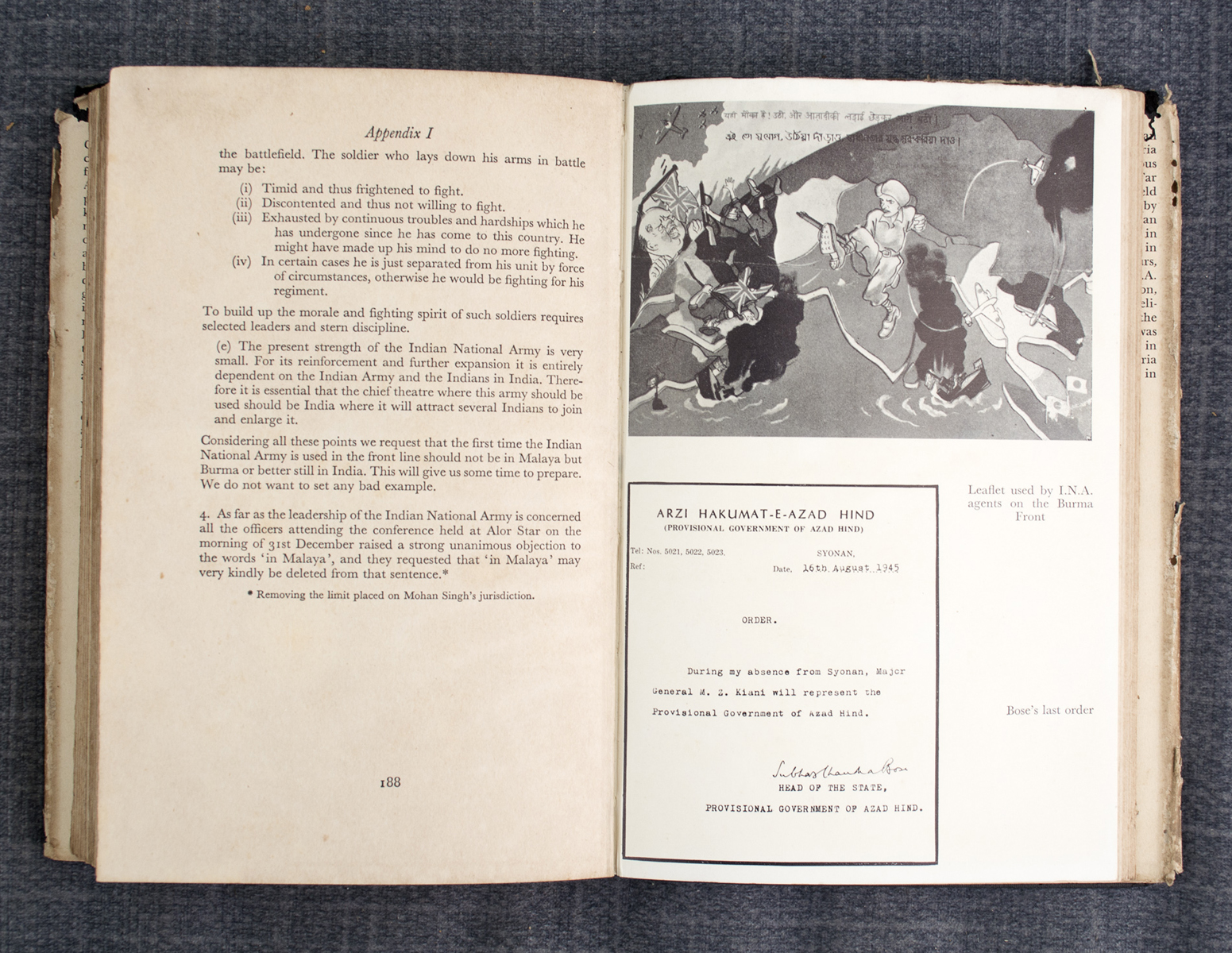 HUGH TOYE - The Springing Tiger: A Study of Subhas Chandra Bose (1959)