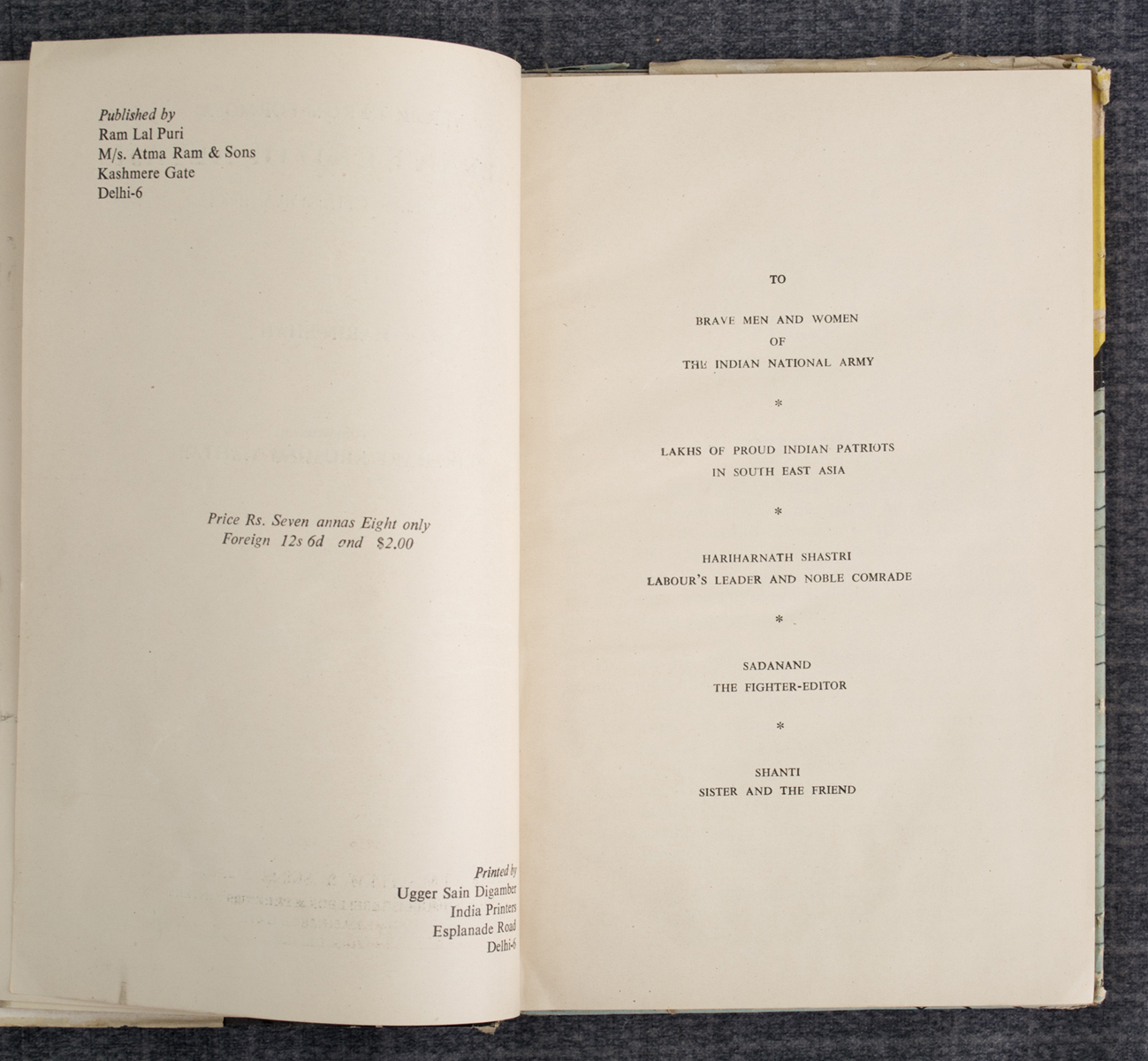 HARIN SHAH - Verdict from Formosa: Gallant end of Netaji Subhas Chandra Bose (1956)