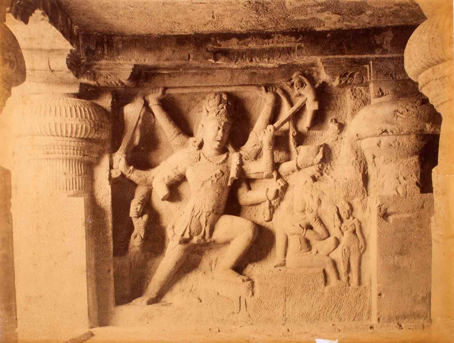 Raja Deen Dayal Vir-Vadhra in Seeta Cave, Ellora (1888)