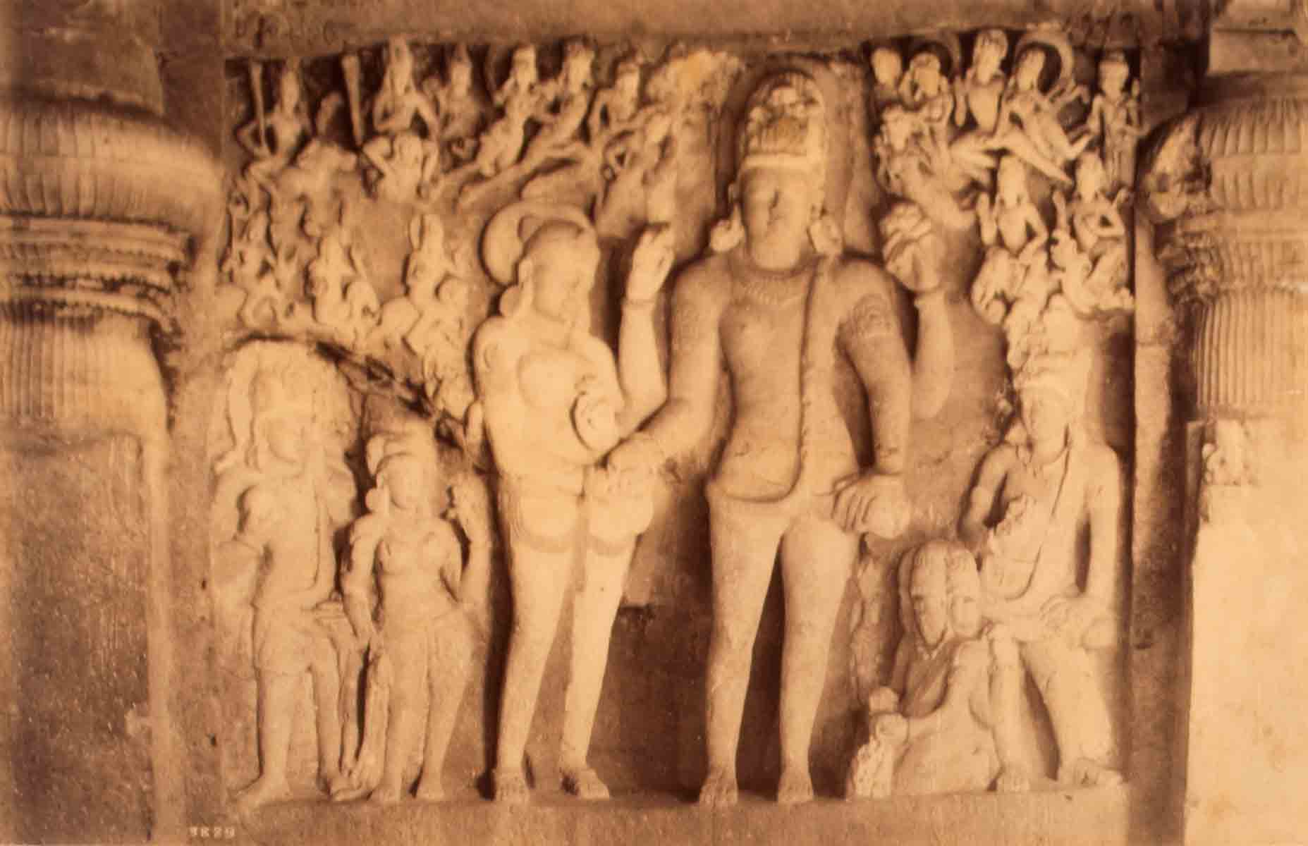 Raja Deen Dayal Wedding Scene of Seeta Dhumar Lena Cave, Ellora (1888)