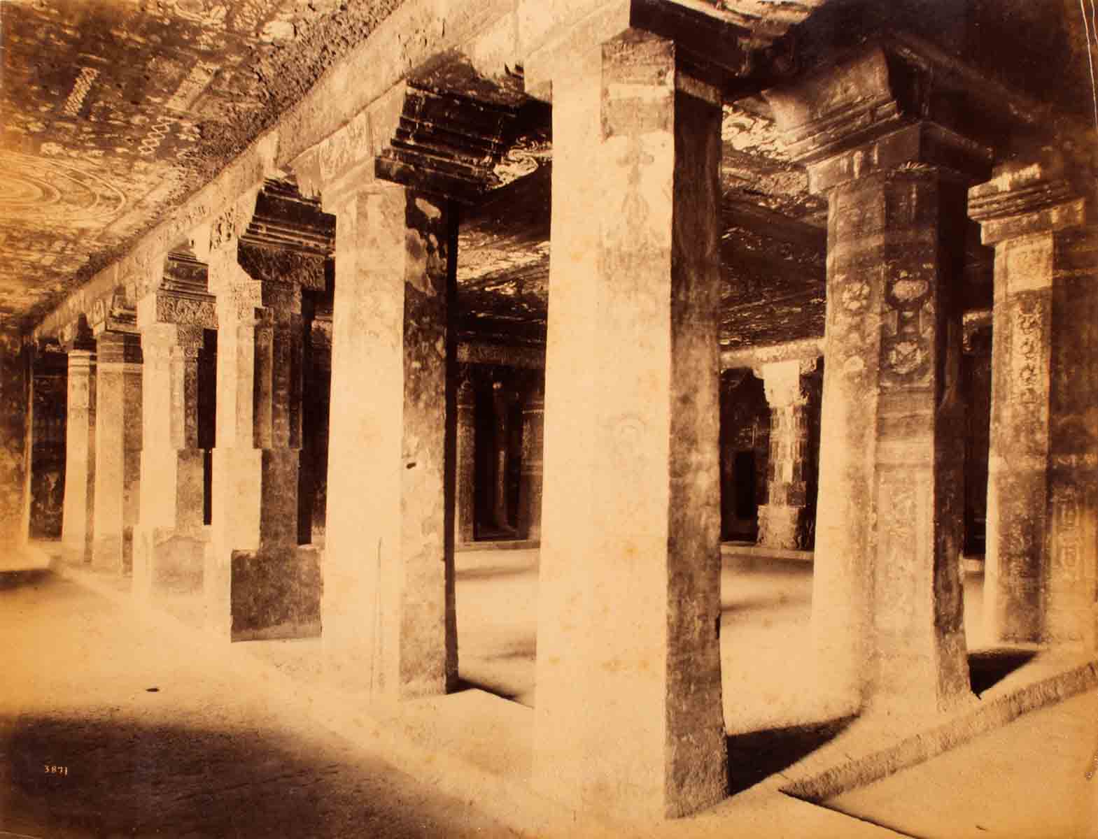 Raja Deen Dayal Interior of Cave No. 16, Ajunta (1888)