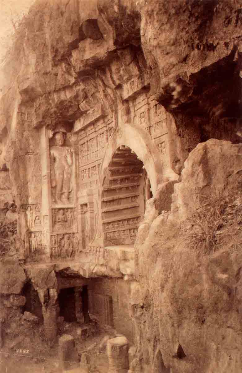 Raja Deen Dayal Face of Cave No. 26 at Ajunta (1888)