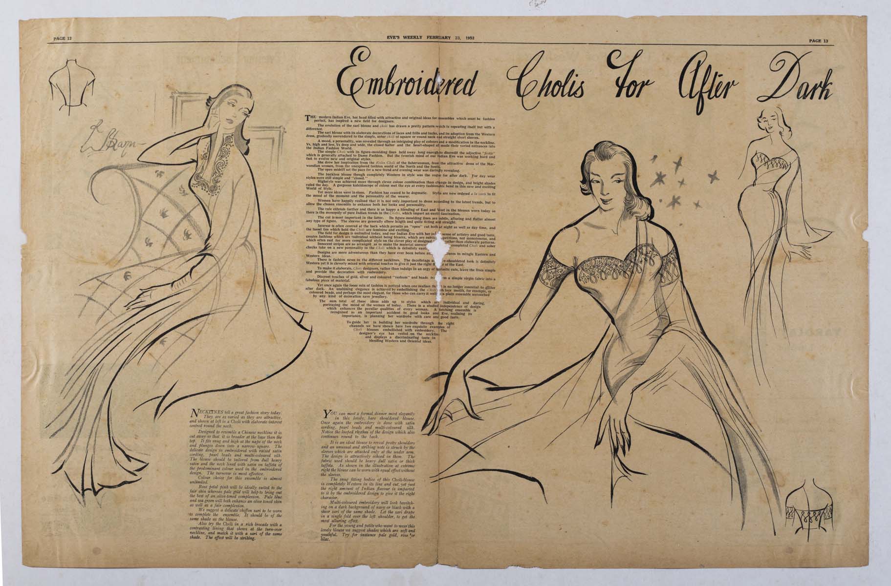 Bhanu Rajopadhye Athaiya (1929) - EVES WEEKLY  SPREAD PAGES