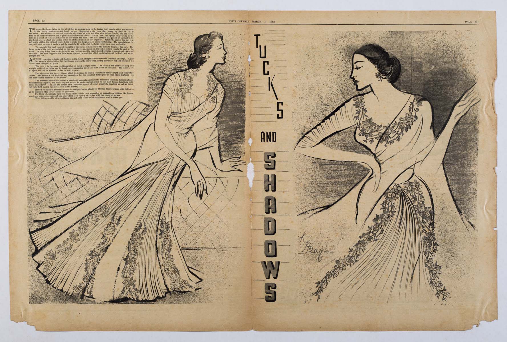 Bhanu Rajopadhye Athaiya (1929) - EVES WEEKLY  SPREAD PAGES