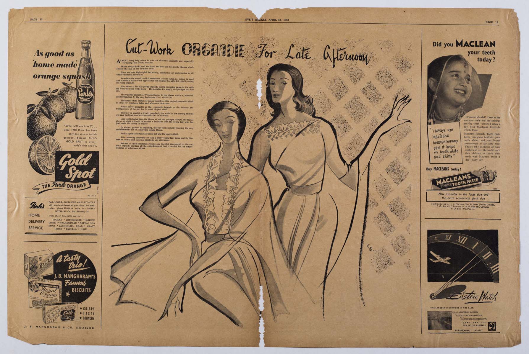 Bhanu Rajopadhye Athaiya (1929) - EVES WEEKLY  SPREAD PAGES