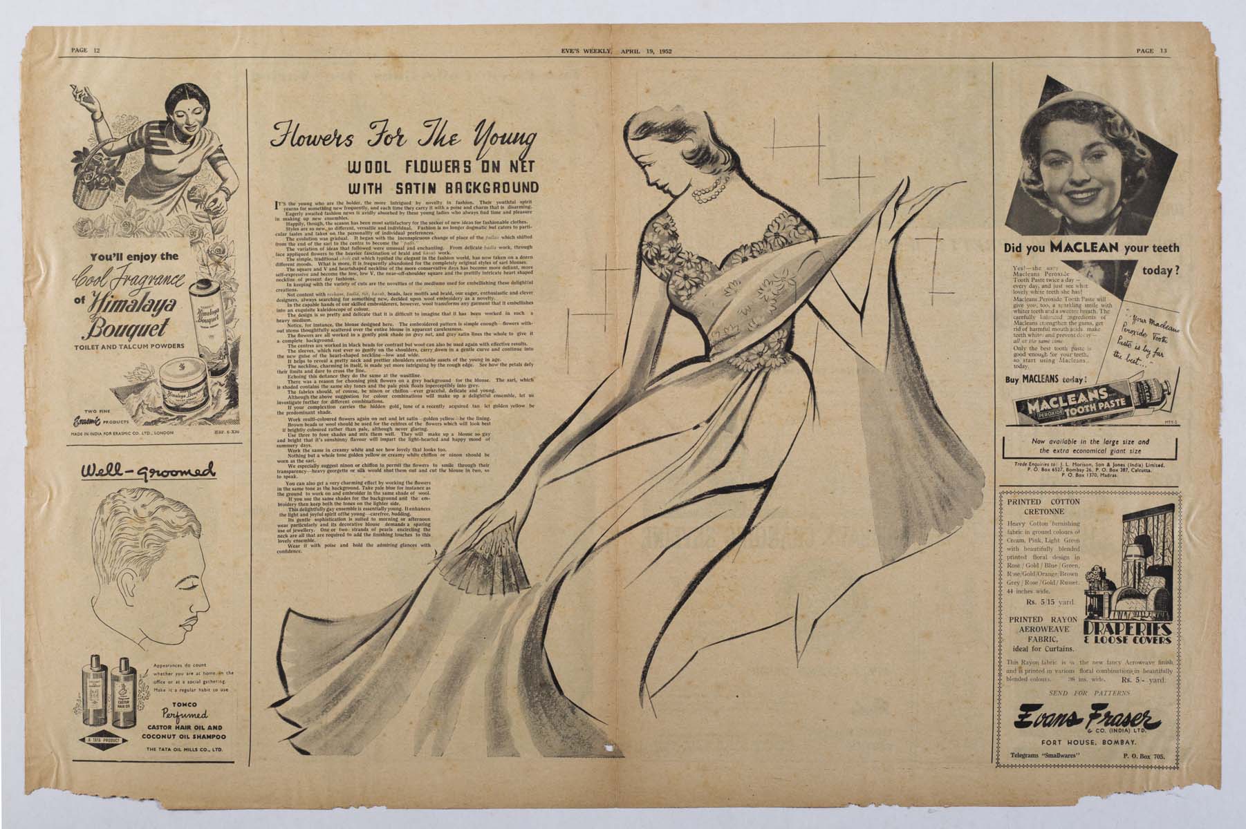 Bhanu Rajopadhye Athaiya (1929) - EVES WEEKLY  SPREAD PAGES