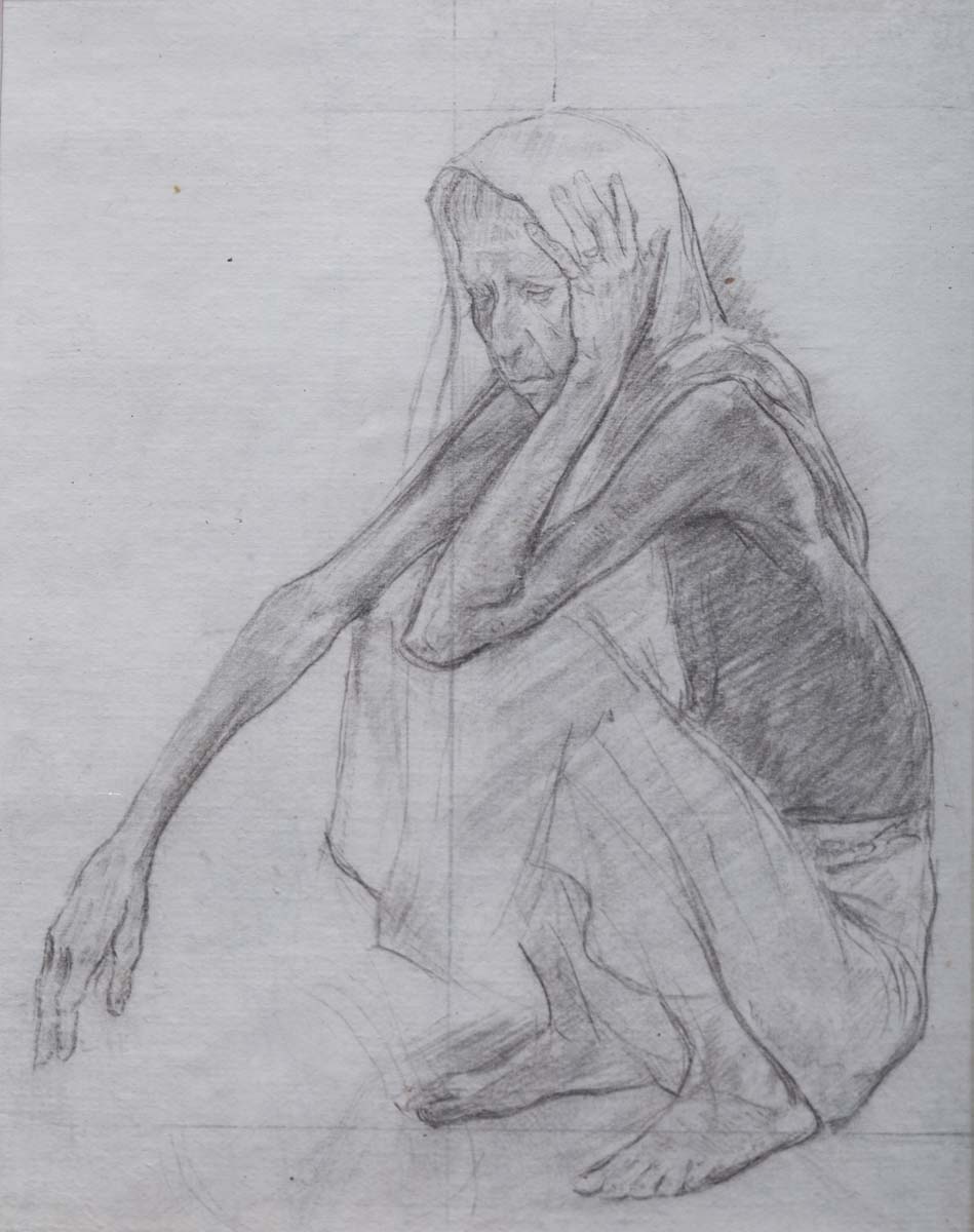 Atul Bose Famine Series An Old Lady 1943
