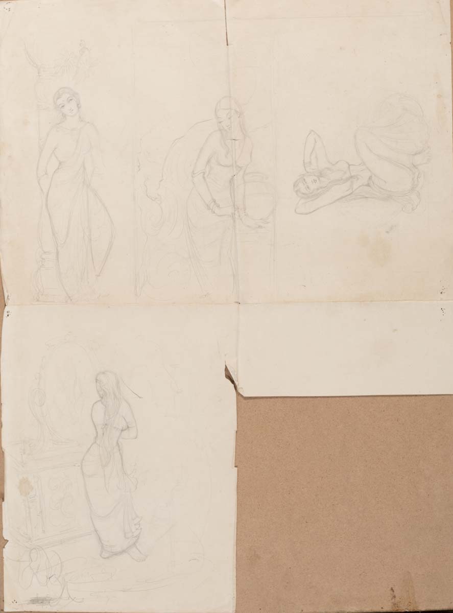 Bhanu Rajopadhye Athaiya (1929) - UNITITLED (Studies)