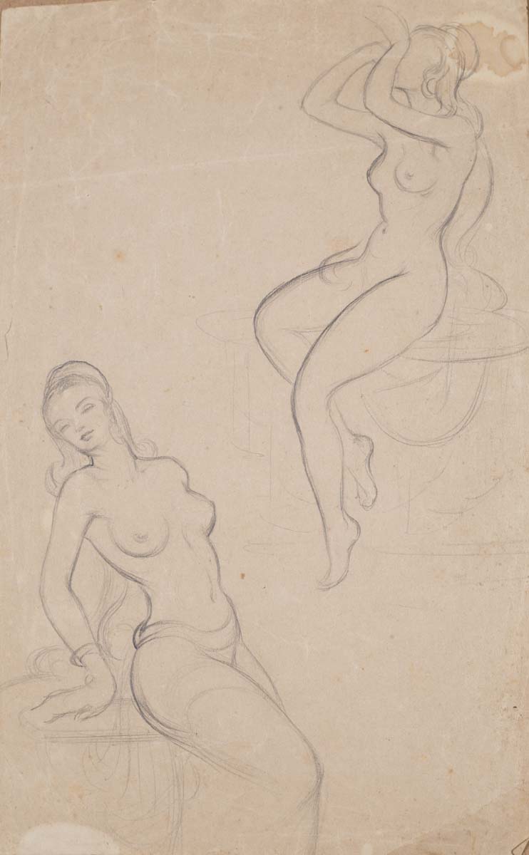 Bhanu Rajopadhye Athaiya (1929) - UNITITLED (Studies)