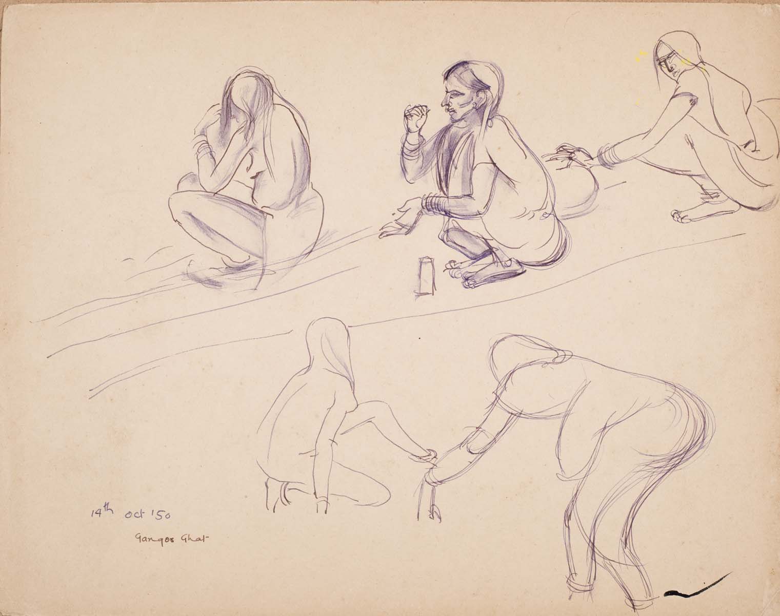Bhanu Rajopadhye Athaiya (1929) - UNITITLED (Studies)