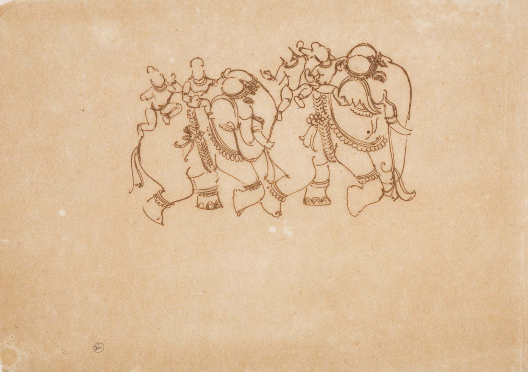 Bhanu Rajopadhye Athaiya (1929) - UNITITLED (Temple Sketches)