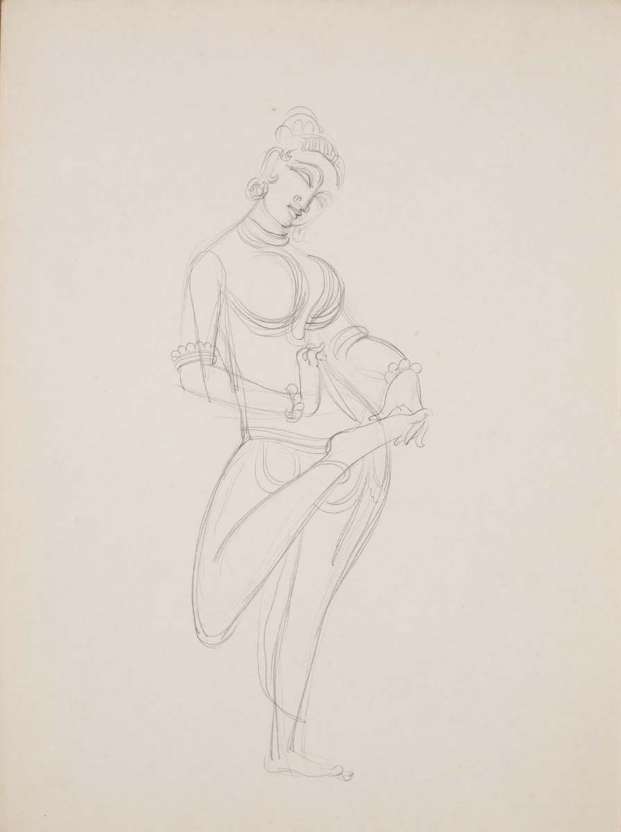 Bhanu Rajopadhye Athaiya (1929) - UNITITLED (Temple Sketches)