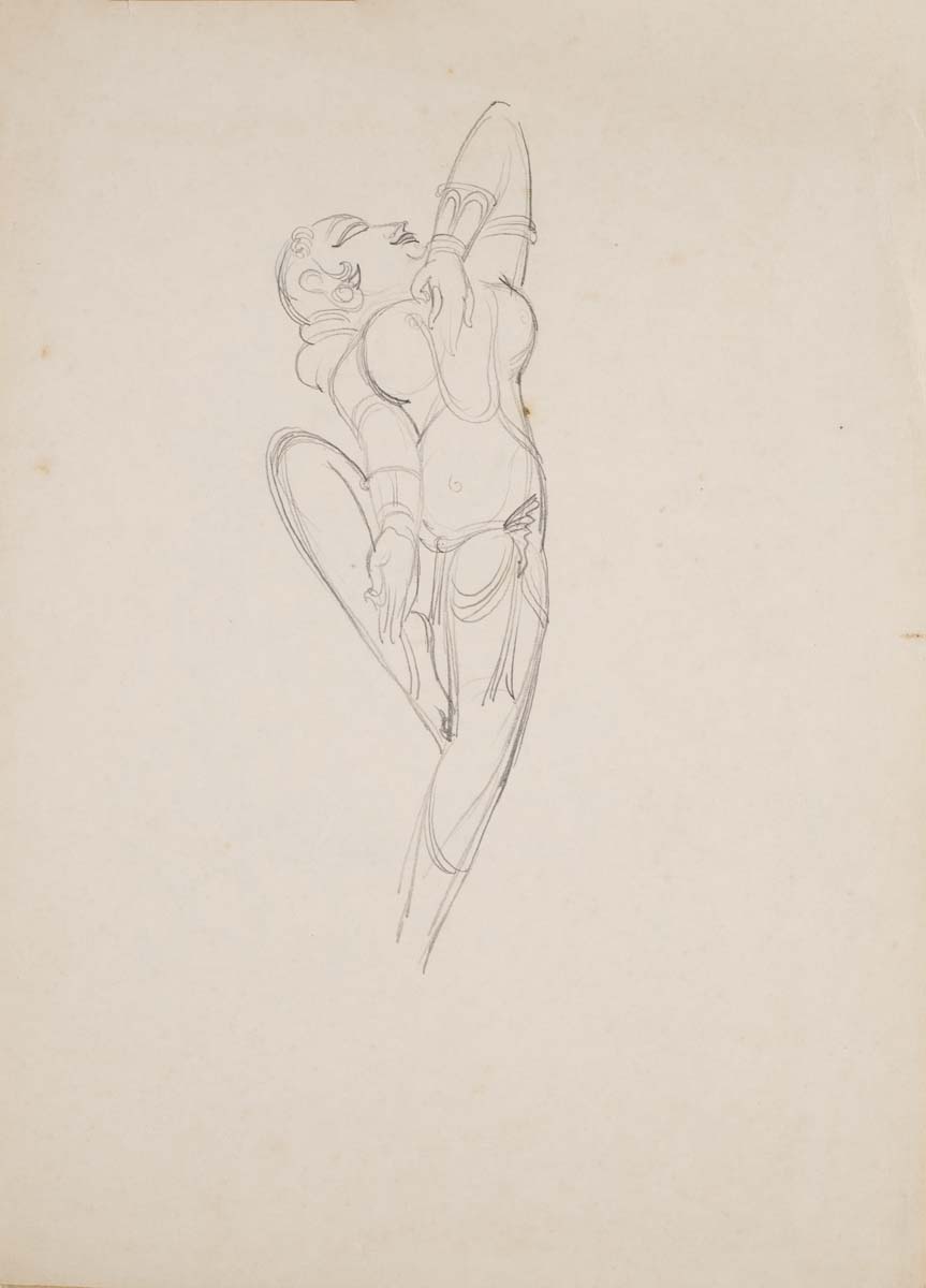 Bhanu Rajopadhye Athaiya (1929) - UNITITLED (Temple Sketches)