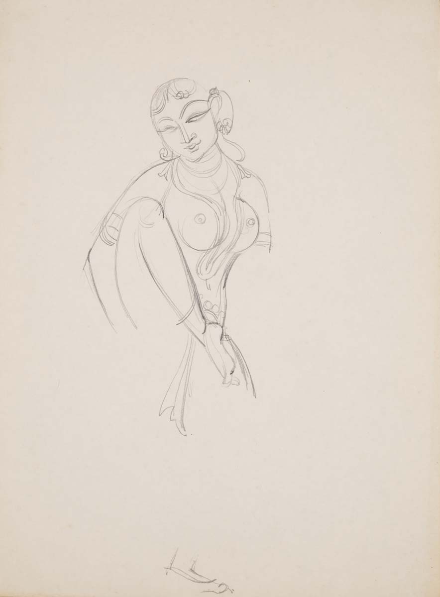 Bhanu Rajopadhye Athaiya (1929) - UNITITLED (Temple Sketches)