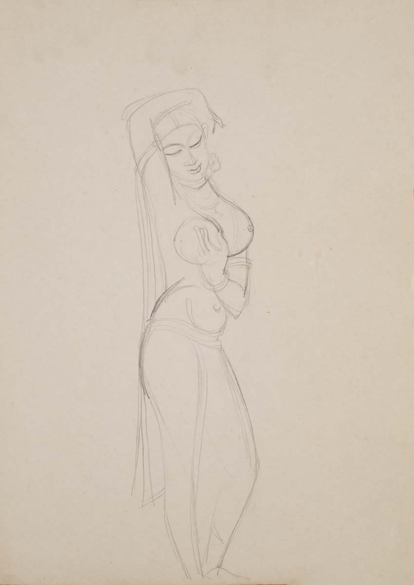 Bhanu Rajopadhye Athaiya (1929) - UNITITLED (Temple Sketches)