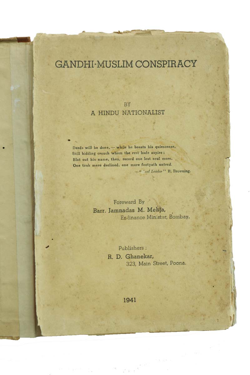 A Hindu Nationalist - GANDHI - MUSLIM CONSPIRACY (1941)