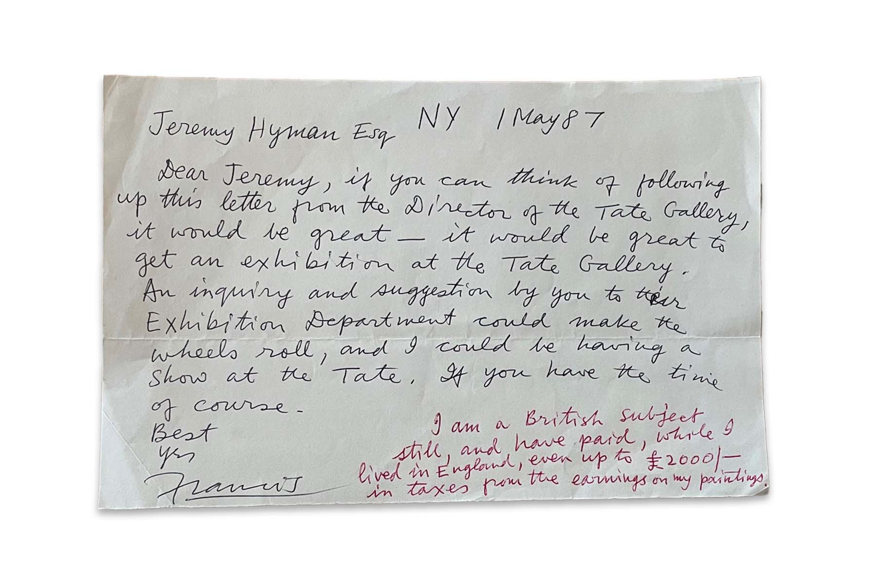 Francis Newton Souza (1924 - 2002) - LETTERS (1988)