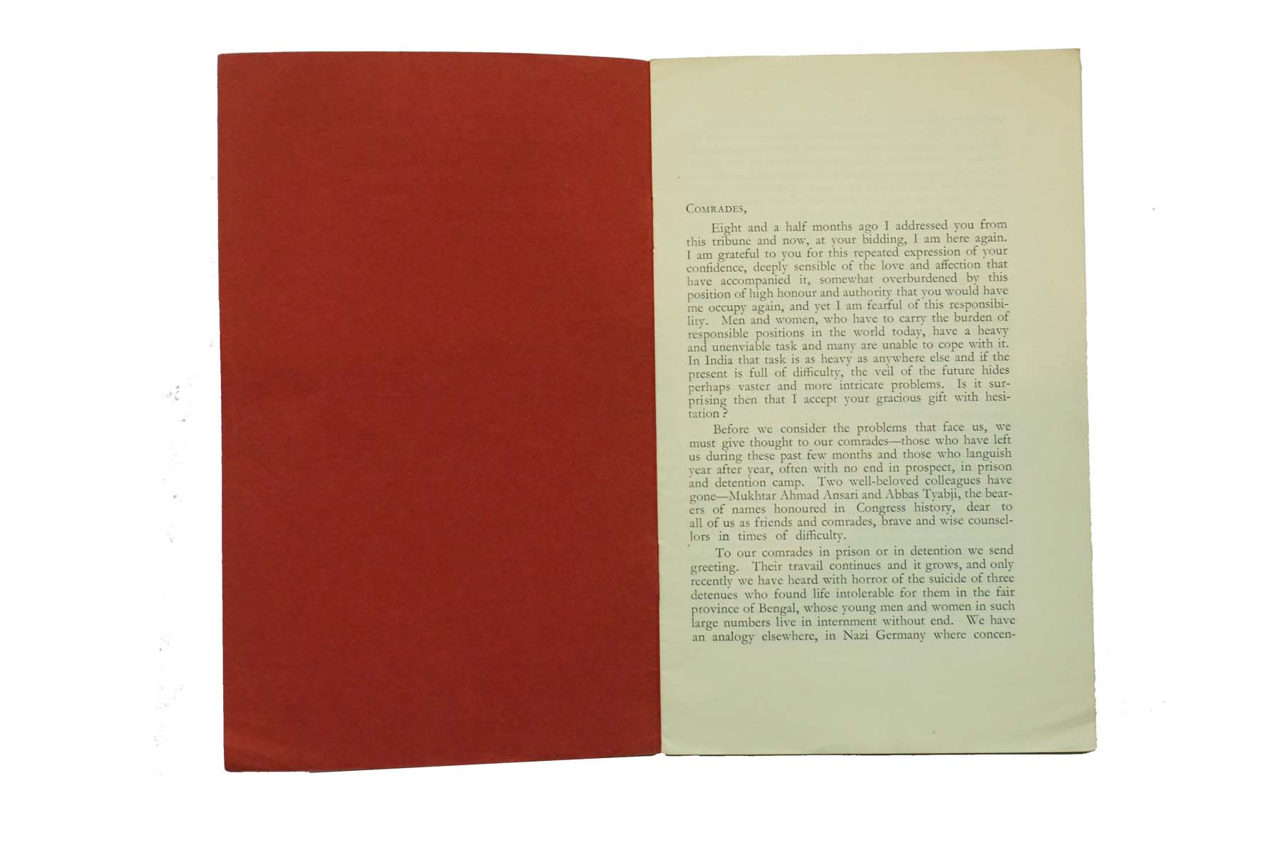 Jawaharlal Nehru - PRESIDENTIAL ADDRESS (50TH SESSION) (1936)