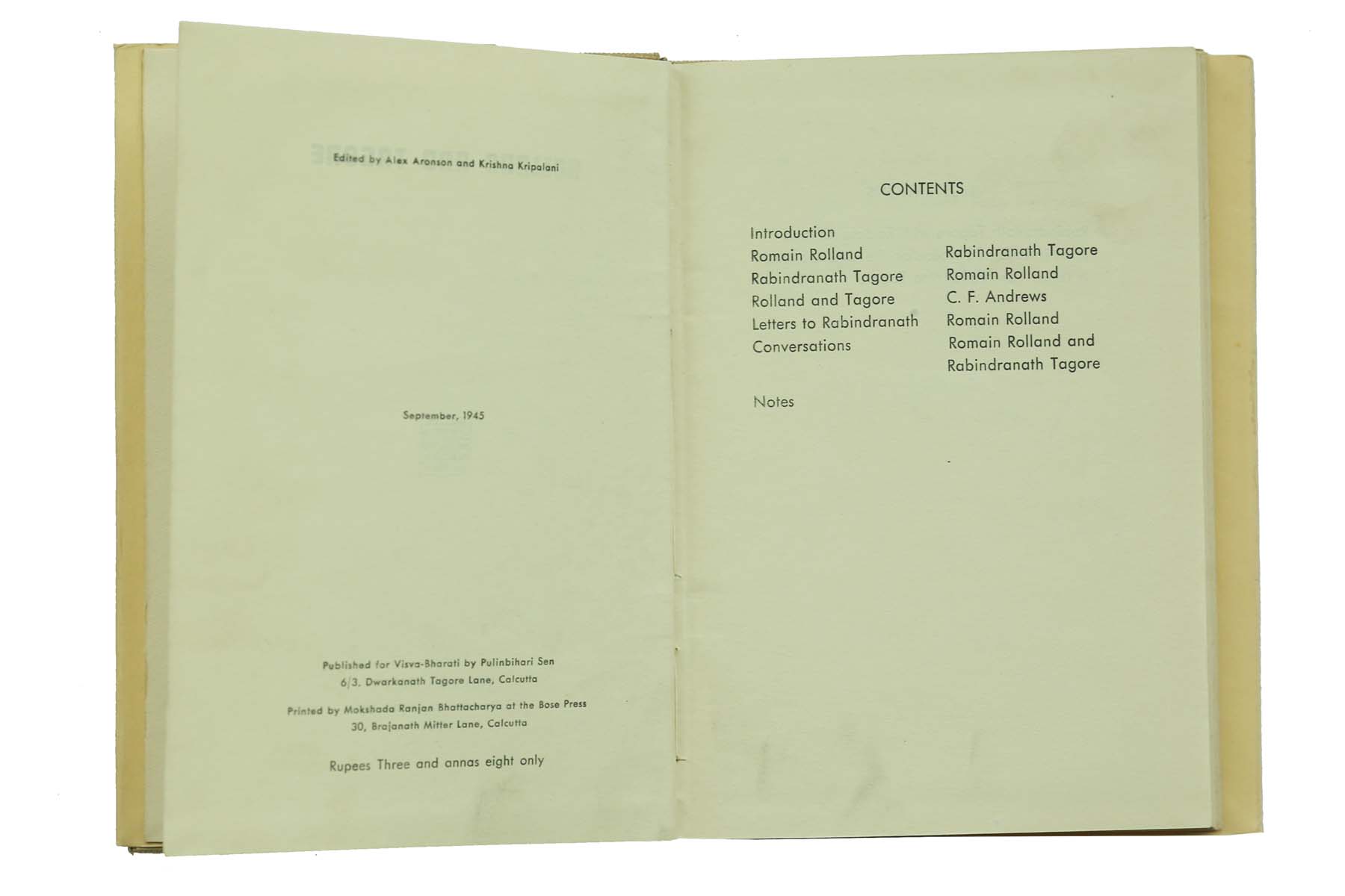 Alex Aronson and Krishna Kripalani - ROLLAND AND TAGORE (1945)