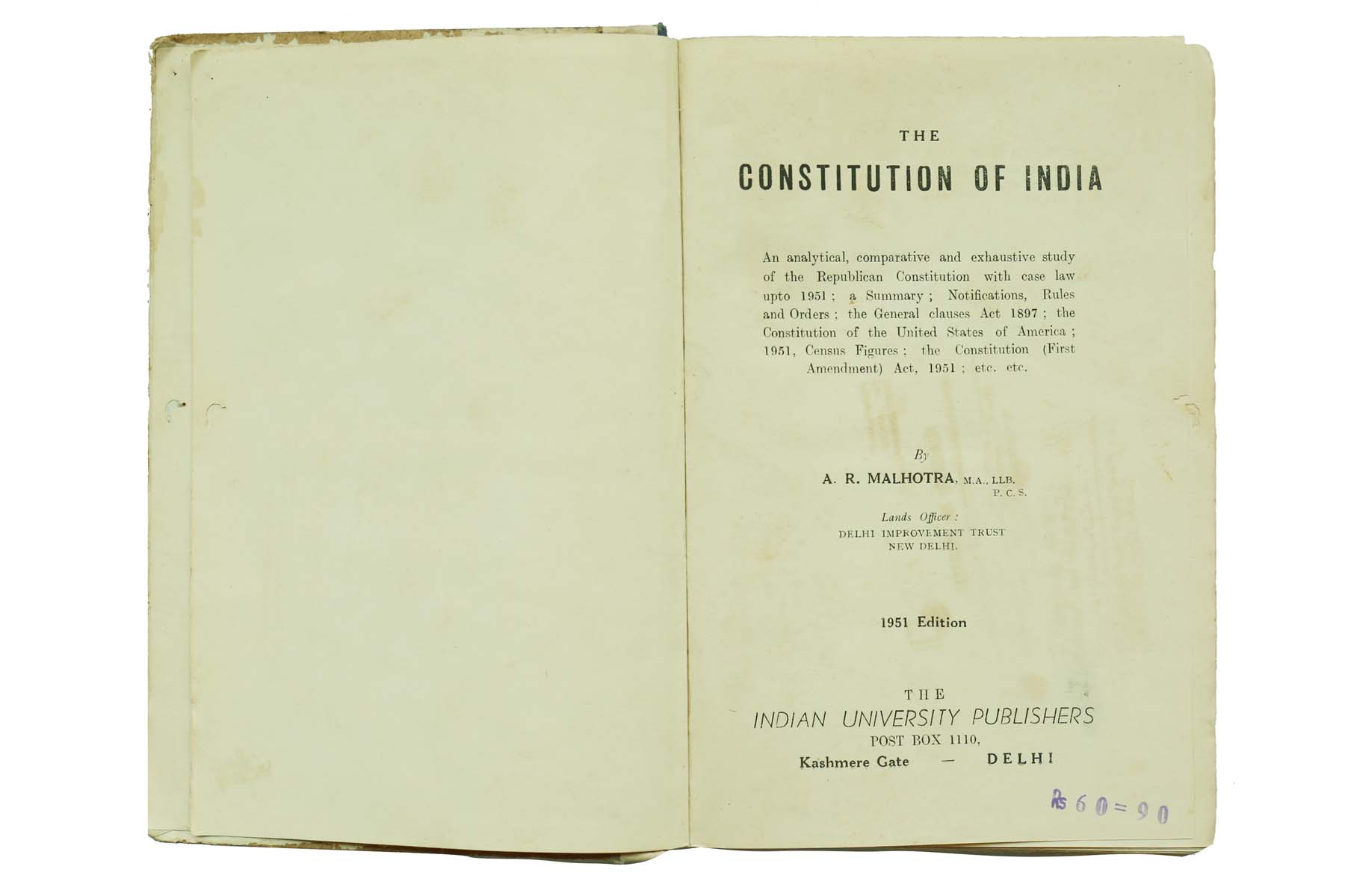 A.R Malhotra - THE CONSTITUTION OF INDIA (1951)
