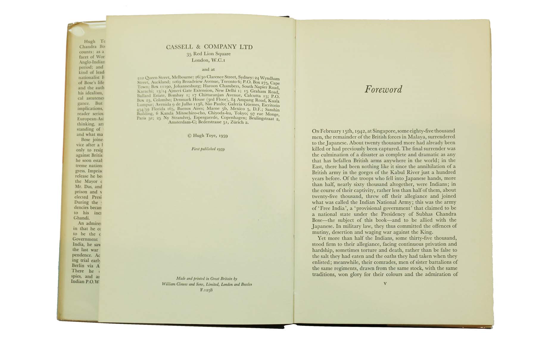 Hugh Toye - THE SPRINGING TIGER A STUDY OF SUBHAS CHANDRA BOSE (1959)