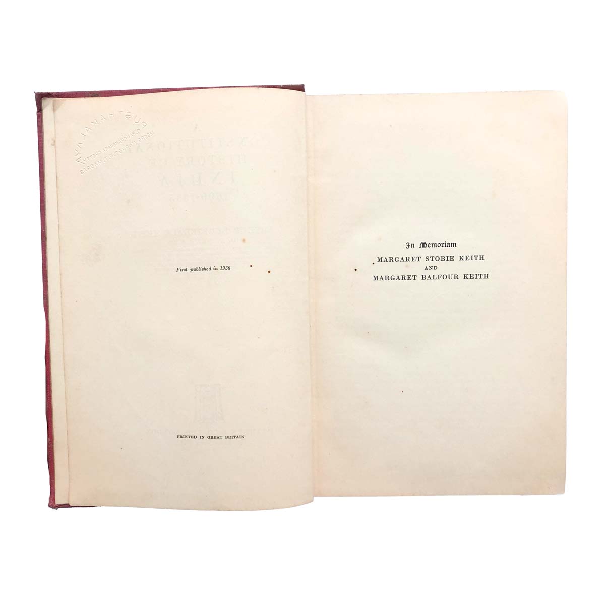 Arthur Berriedale Keith - A CONSTITUTIONAL HISTORY OF INDIA 1600-1935 (1936)