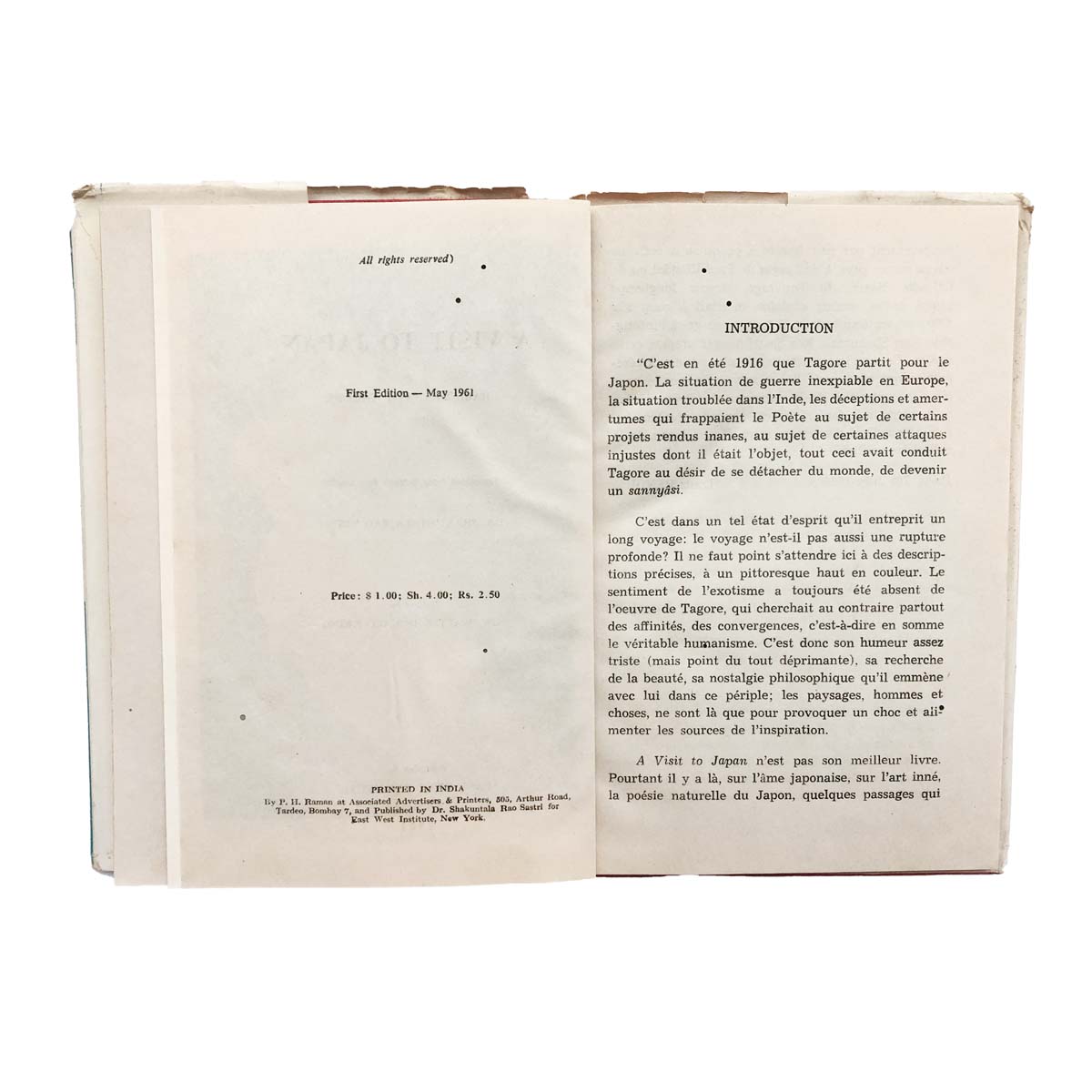 Rabindranath Tagore - A VISIT TO JAPAN (1961)