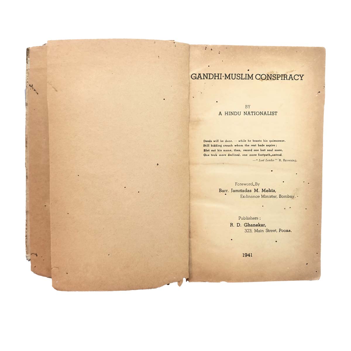 A Hindu Nationalist - GANDHI MUSLIM CONSPIRACY (1941)